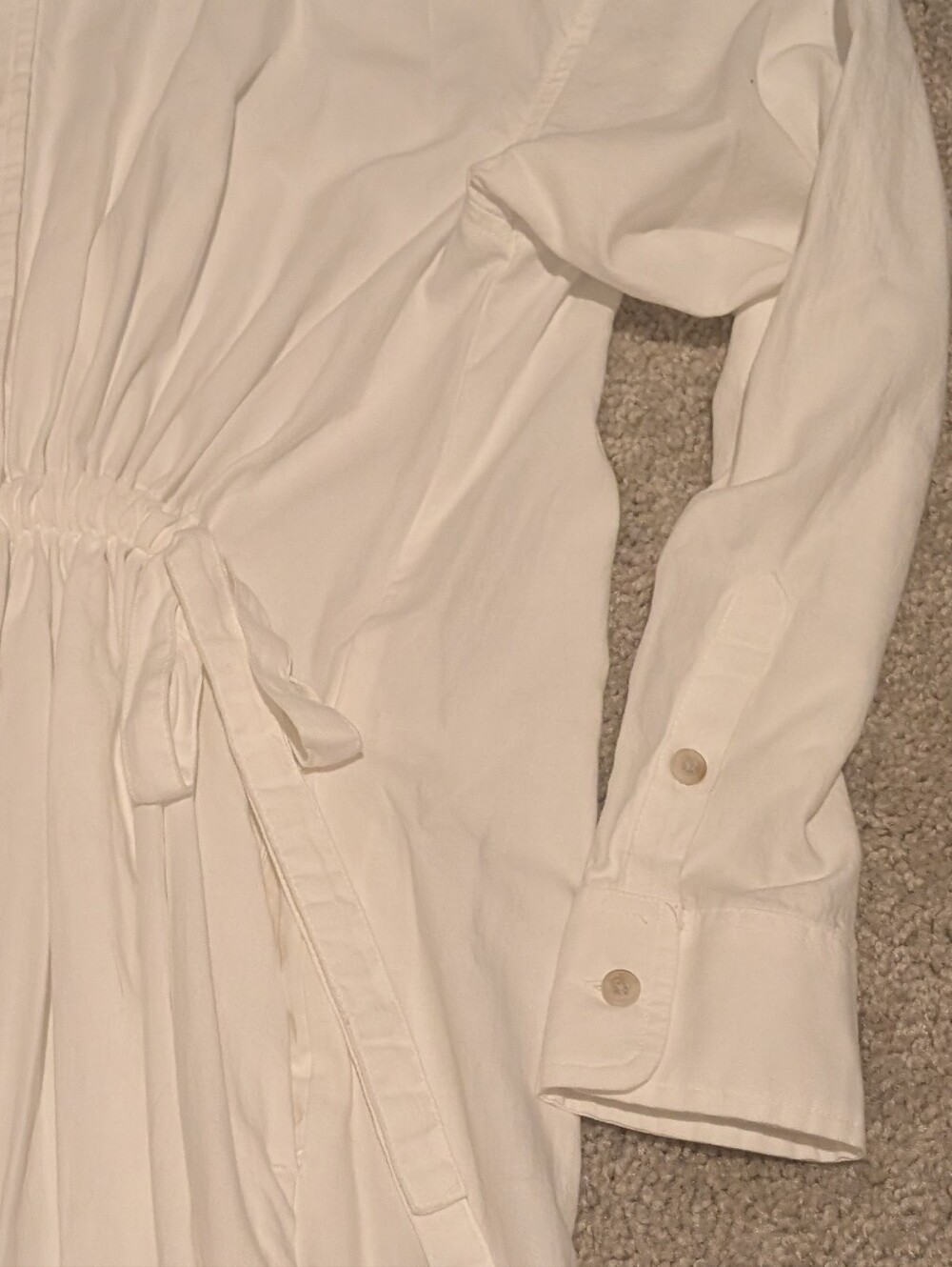 Universal Thread Long Sleeve Cinch Waist Maxi White Shirtdress S - Picture 4 of 13